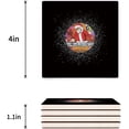 thumbnail image 3 of RYLABLUE Merry Christmas Santa Claus Set of 4 Coaster for Drinks, Absorbent Ceramic Stone Coasters Cup Mat with Cork Base for Home Kitchen Room Coffee Table Bar Decor, 3 of 4