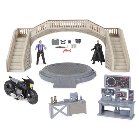 DC Comics, Batman Batcave with Exclusive Batman and Penguin Action Figures and Batcycle, , The Batman Movie Collectible Kids Toys for Boys and Girls Ages 3 and up