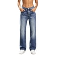 thumbnail image 3 of ThriftyPlait Women's High Waisted Jeans Classic Wide Leg Loose Fit Denim Pants Straight Breathable Baggy Trousers Casual Daily Streetwear Bottoms, 3 of 8