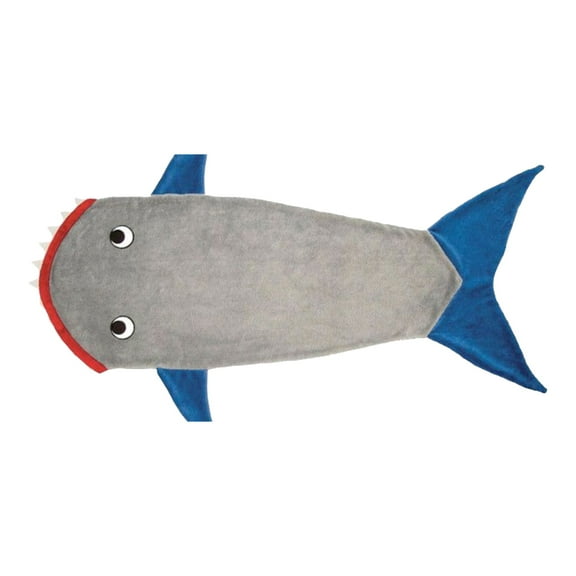 Innova Imports - Shark Bite Fleece Wearable Warm and Cozy Blanket for Kids - Gray One-Size