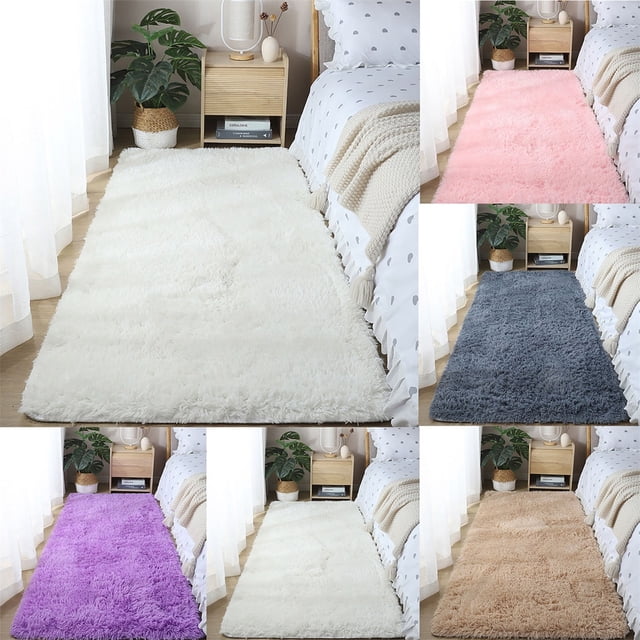 Boovnll Rugs for Bedroom, 1.6x5.2Ft Super Soft Plush Bedside Throw Rugs, Non Slip & Non Shedding Bedroom Rug, for Living Room, Nursery, Bedroom, Home Decor, Area Rug