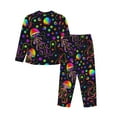 thumbnail image 2 of Bingfone Womens Pajama Sets Rainbow Jellyfishes Print,Long Sleeve Loungewear Pajamas Set-Medium, 2 of 9