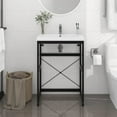 thumbnail image 1 of vidaXL Bathroom Washbasin Frame Black 59x38x83 cm Iron, 1 of 4