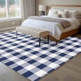 thumbnail image 4 of Vintage Navy Area Rugs 5x7 ft Blue Buffalo Checked Plaid Washable Rug Non Slip Indoor Carpet Absorbent Floor Mat for Living Room Bedroom Dining Room, 4 of 9