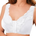 thumbnail image 1 of Cathalem Deep V Bras for Women Back Smoothing Wireless Bra,White L, 1 of 4