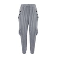 thumbnail image 2 of Gibobby Pantalones de cuadros para mujer Moda mujer Color sólido pantalón largo elegante pantalones sueltos Casual cintura alta pantalones cintura elástica pantalones de chándal, 2 of 4