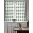 thumbnail image 4 of Sage Green Checkered Tier Curtains 45 Inch Length,Sheer Curtains for Bedroom Living Room Window Green White Buffalo Plaid Rod Pocket Drapes Kitchen Curtains Small Half Window 27.5"x45" 2 Panels, 4 of 7
