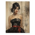 thumbnail image 3 of Designart "Stylish Timeless Glamour Portrait III" Fashion Print on Natural Pine Wood, 3 of 5