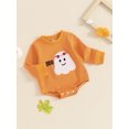 thumbnail image 3 of ZINTAOZT Newborn Baby Boy Girl Halloween Clothes Ghost Print Sweatshirt Romper Long Sleeve Oversized Fall Bodysuit 0-18M, 3 of 8