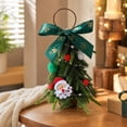 thumbnail image 4 of DefiDgd Mini Artificial Pine Christmas Tree Hanging Ornament With Burlap Bow Snowflake Candy and Ball Adorned for Christmas Tree Wall Door Holiday Home Decor, 4 of 6