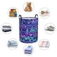 thumbnail image 6 of Round Laundry Basket, Multicolored Structure Texture Foldable With Handle Waterproof Medium Size, 6 of 8