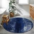 thumbnail image 4 of Navy Blue Round Area Rug 4 FT, Non Slip Indoor Outdoor Rug, Retro Oil Painting Modern Abstract Art Aesthetics Washable Soft Circular Carpet Floor Mat for Coffee Table Nursery Foyer Balcony, 4 of 9