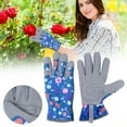 thumbnail image 3 of Bifavgk Gardening Gloves For Women Leather Garden Gloves Thorn Proof Outdoor Protective Working Gloves For Weeding Blue, 3 of 8