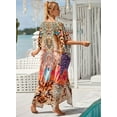 thumbnail image 2 of EDOLYNSA Plus Size Kaftan Dress for Women Swim Cover Up Long Casual Summer Outfit Loose Lounge Wear, 2 of 6