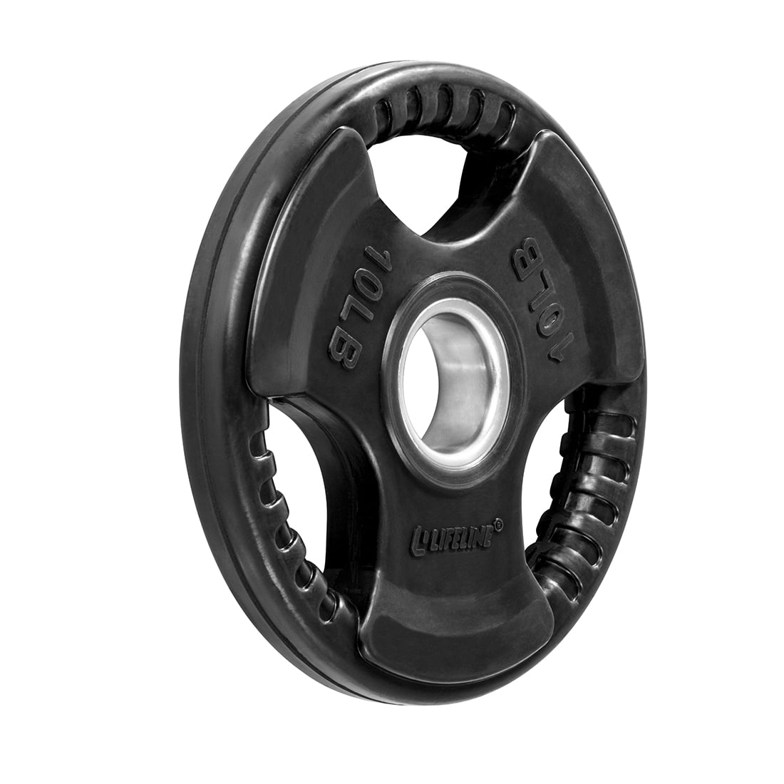 Lifeline Olympic Rubber Grip Plates for Easy Grip, Impact Resistance and Equipment Protection - 10 LBS