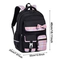 thumbnail image 4 of Plaid Bow Backpack, Multi Pocket Casual Daypack, Lightweight Travel Rucksack, Preppy Shoulder Bag, Waterproof Knapsack, Large Capacity Carryall for Daily Commute, Weekend Trip, Casual Use, 4 of 5