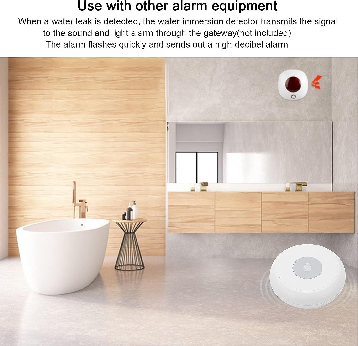 Zigbee Water Leak Sensor, Wireless Smart Water Leak Detector with App Alerts and Remote Monitor, Water Level Sensor Alarm for Home