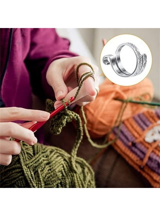 Crochet Finger Hooks Crochet Ring Adjustable Crochet Tension Ring Open Yarn  Guide Finger Clip Crochet Thimble I2H9 