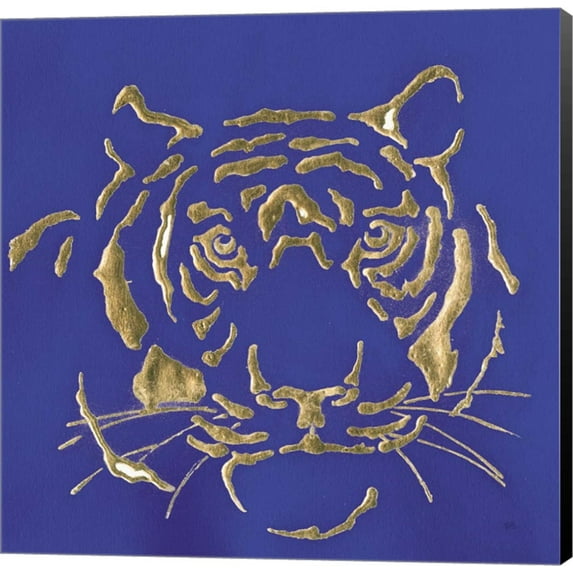 Gilded Tiger Indigo by Chris Paschke, Canvas Wall Art, 24W x 24H