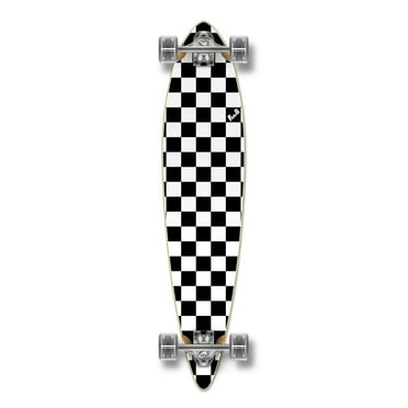Yocaher Pintail Longboard Complete Checker White