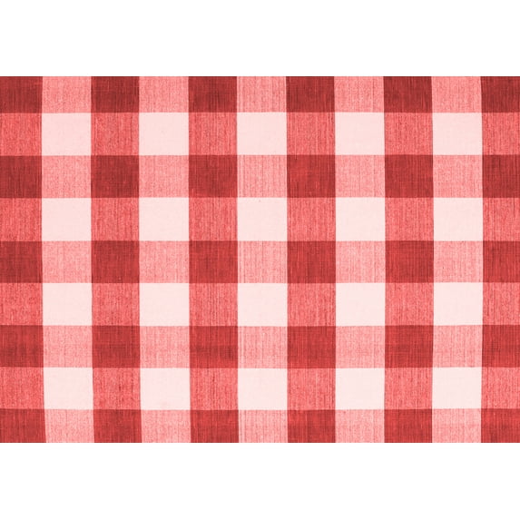 Ahgly Company Indoor Rectangle Checkered Red Modern Area Rugs, 8' x 10'