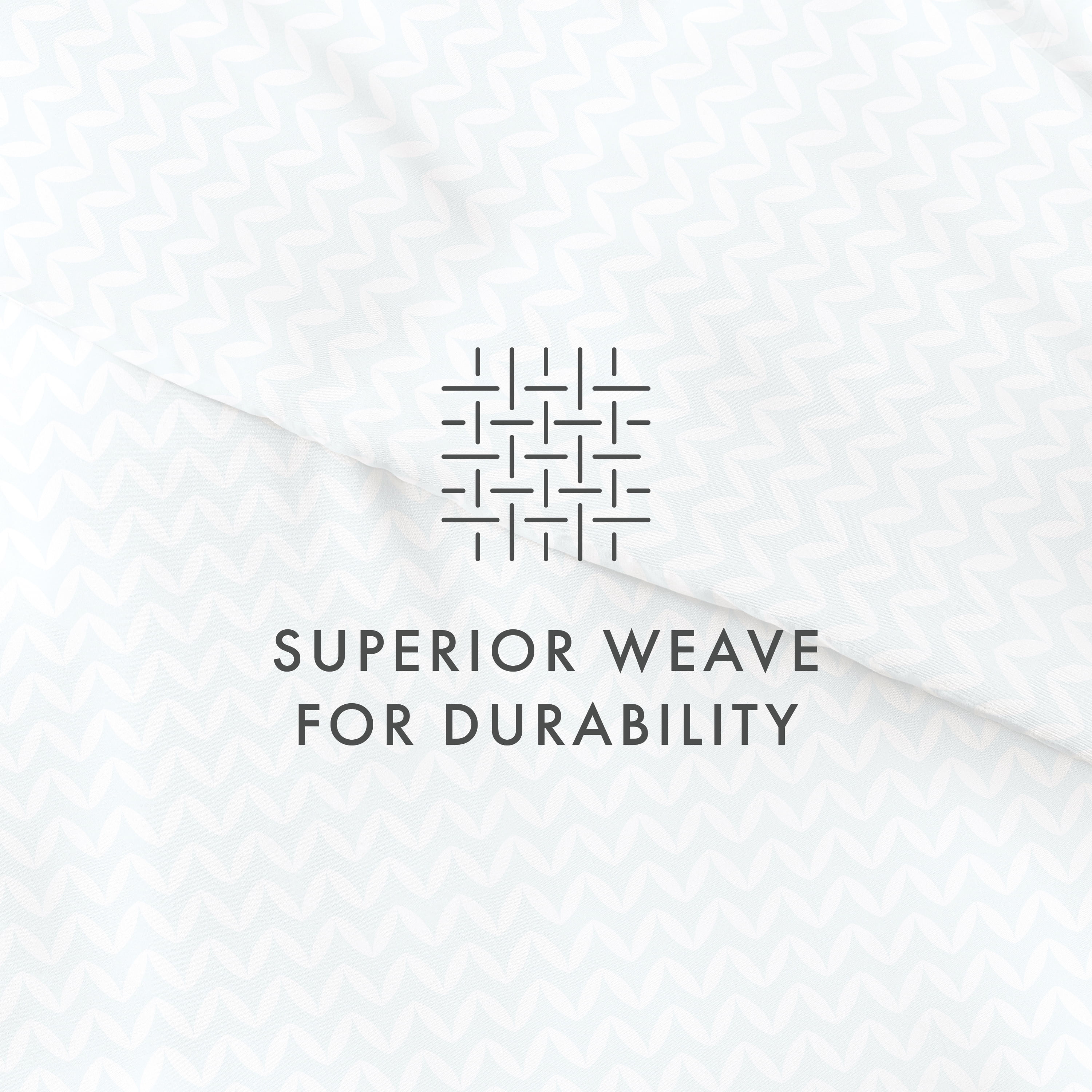 Noble Linens Light Blue Puffed Chevron Print Duvet Set 3-Piece Duvet Cover Set, King/Cal King