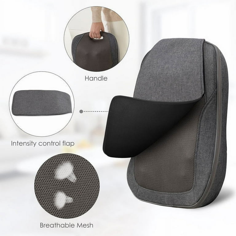 Real Relax Massage Cushion with Cooling Heating, Shiatsu Massage Chair Pad Kneading Back Massager for Home Office Seat Summer