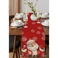 thumbnail image 4 of Red Santa Christmas Burlap-Cotton Table Runner 90 Inches Long,Xmas Snowflake Watercolor Vintage Farmhouse Table Runners,Outdoor Dining Tablecloths Decor for Baby Shower Party Wedding 13x90, 4 of 9