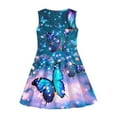 thumbnail image 6 of FOR U DESIGNS Bling Butterfly Sleeveless Beach Dress for Kids Teens Girl Fashion Knee Length Princess Dresses Casual Crewneck Tank Playwears Size 13-14 Years, 6 of 6