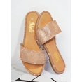 thumbnail image 3 of Round Toe Rhinestone Flat Sandals, 3 of 4
