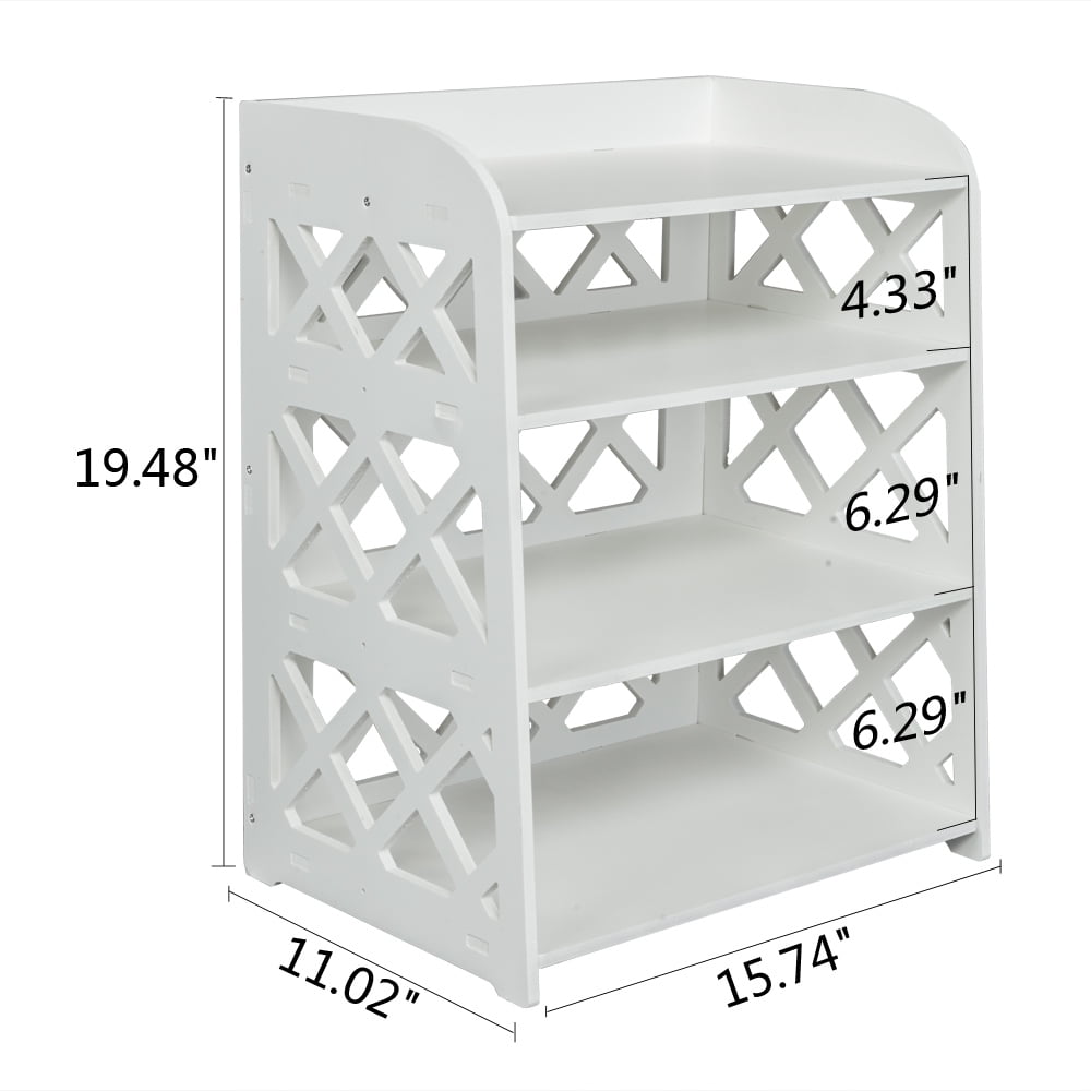 Kepooman Coffee Locker, Coffee Tea Table with 4-storey Locker, White Kepooman Coffee Locker, Coffee Tea Table with 4-storey Locker, White