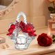 thumbnail image 4 of Decoración De Cristal 1 pc Crystals Rose Basket Ornament Glass in Red for Car Interior and Home Decor Valentines Day Gift 3.35x2.56" JASKFLY, 4 of 9