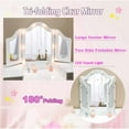 thumbnail image 6 of Huloretions Kids Vanity Table,Toddler Makeup Table With Mirror And Chair,Open Storage Shelves,Kids Pretend Play Kids Vanity With Tri-Folding Mirror,Princess Vanity Table For Toddlers, 6 of 7