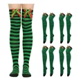 thumbnail image 1 of 5 Pcs Lindas Medias Navideñas Por Encima Rodilla Mujer, 1 of 5