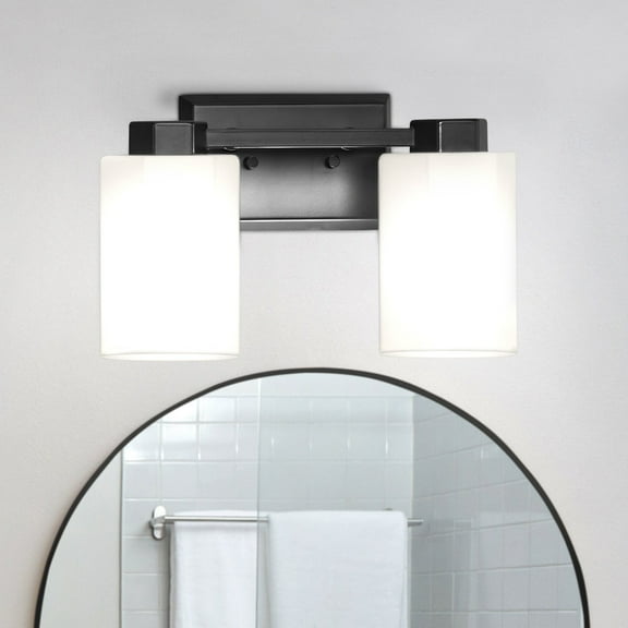 Luxury Classic Bath Light, Small Size: 8.375''H x 5.375''W, with Modern Style Elements, Matte Black Finish, UHP4965 from the Minden Collection by Urban Ambiance