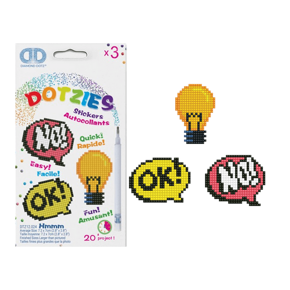 Diamond Dotz HMMM - OK! - Light Globe - NO! Diamond Painting Kits for Kids - Diamond Art Kits a Relaxing Creative Craft Kit with Dotz Gems