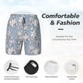 thumbnail image 6 of Picia Lily Flower pattern Mens Swim Trunks with Compression Liner Stretch Beach Shorts Quick Dry with Zipper Pockets No-Chafing Board Shorts-XX-Large, 6 of 9