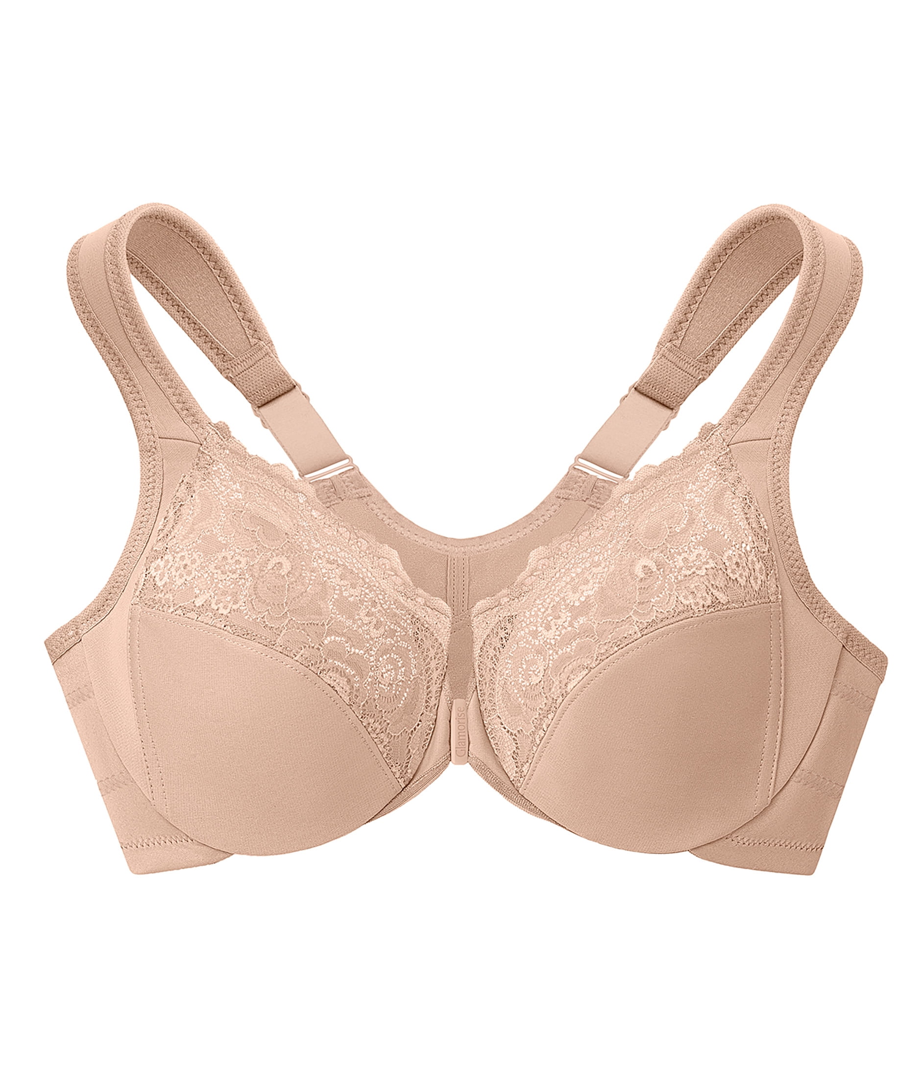 Glamorise WonderWire Front-Closure Posture Lace Underwire Bra 1255 (Women's & Women's Plus)