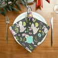 thumbnail image 5 of Coolnut Cute Rabbit Cloth Napkins Set of 6, Reusable Washable Polyester Dinner Table Napkins for Family, Weddings, Parties, Home Decor, 20 x 20 Inch Washcloth Gift, 5 of 7