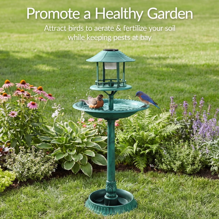 Best Choice Products Solar Bird Bath Fountain, Green photo 7