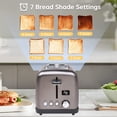 thumbnail image 7 of Toaster 2 Slice, Stainless Steel Bread Toaster with LCD Display, 7 Shade Settings, 900W, Dark Metallic, 7 of 7