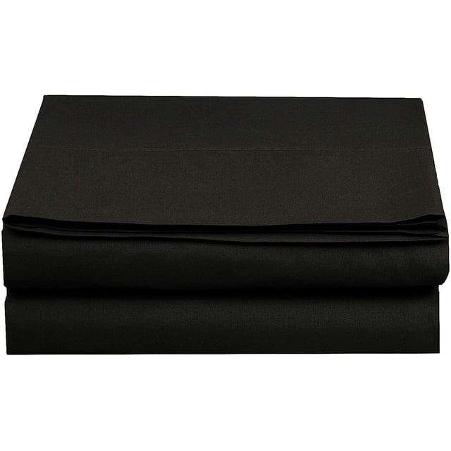 Mocassi 1500 Thread Count (3 Pack) Flat Sheet,King, Black