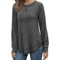 thumbnail image 2 of Fantaslook Lightweight Sweatshirts for Women Long Sleeve Crew Neck Tops Casual Curved Hem Shirts, 2 of 7