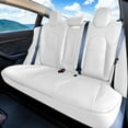 thumbnail image 2 of For 2017-2024 Tesla Model 3 FH Group Faux Leather Custom Fit Car Seat Covers   Solid White - Rear Set, 2 of 4