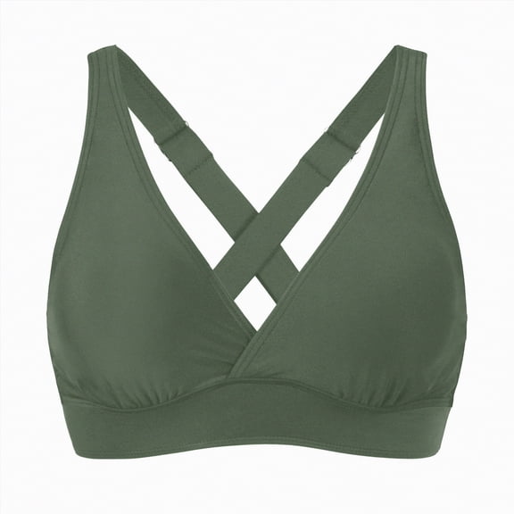 UAYOTSE Women's Push Up V Neck Bikini Tops Criss Cross Back Padded Bathing Suit Top,Sizes XXL