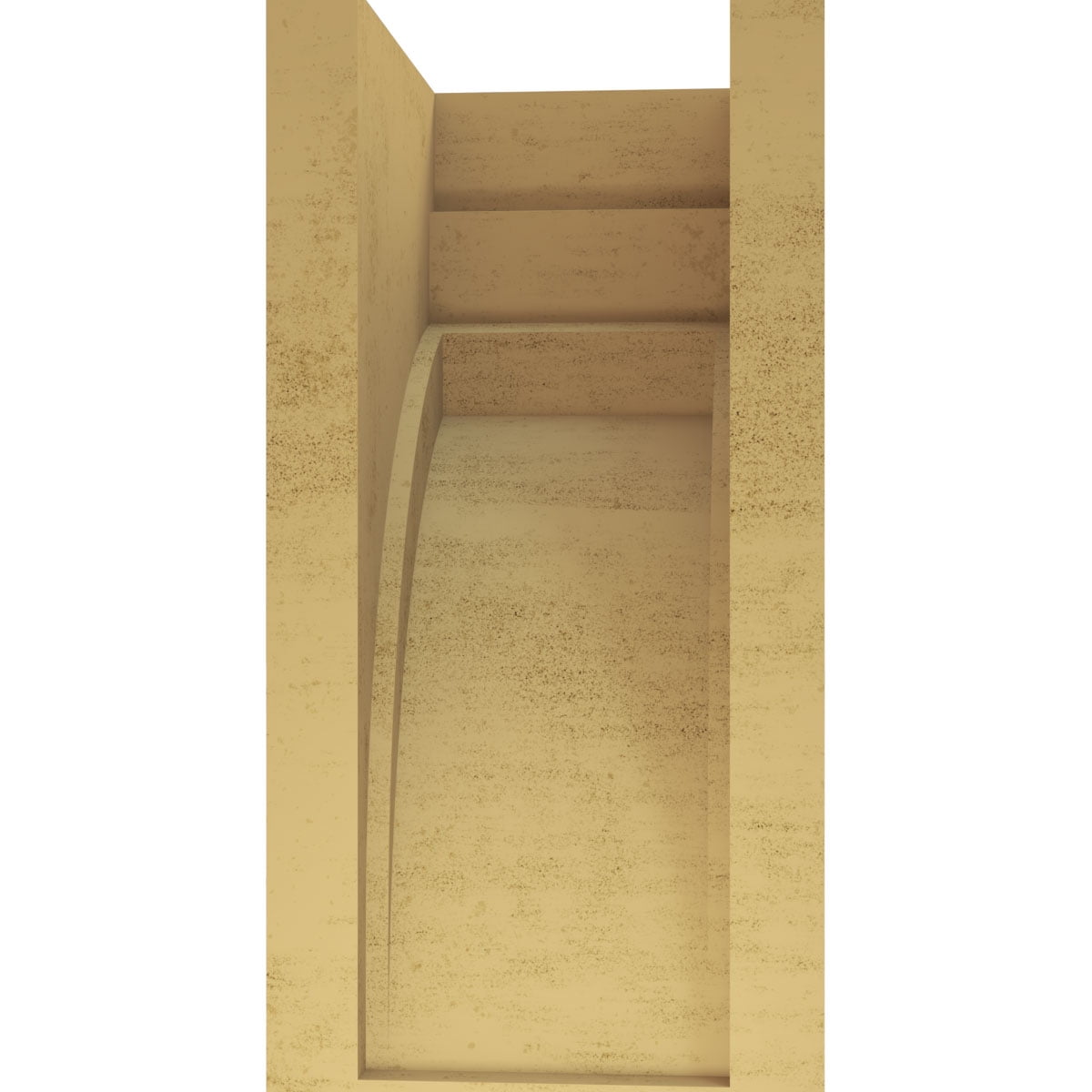 12"W x 12"D x 24"H Wide Rockford Rough Cedar Woodgrain TimberThane Corbel, Primed Tan