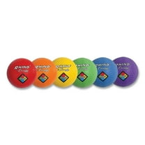 Champion Sports Rhino Playground Ball Set, 8.5"D -Two-Ply, Nylon Wound - Set of 6 Colors