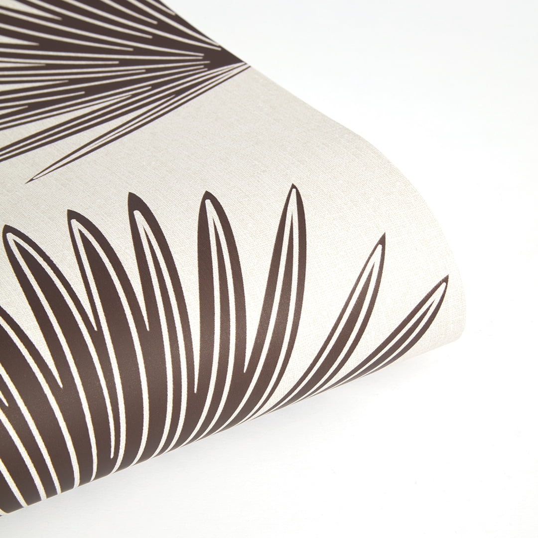 Stamped Palm Brown & Beige Peel and Stick Wallpaper, 20.5" x 16.5'