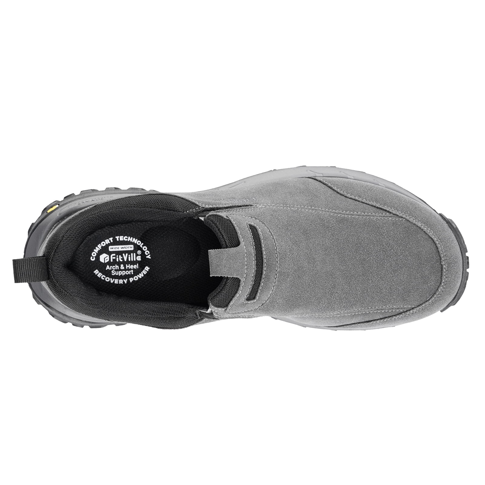 FitVille Wide Mens Slip on Hiking Shoes Trekking Loafer with Arch Support