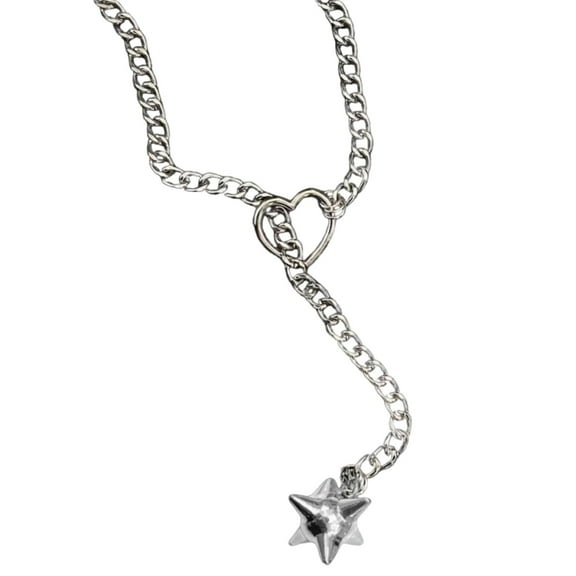 AOOOWER Adjustable Heart Pendant Slip Chain Necklace Jewelry Accessory for Women Cuban Styles Choker in Gold Silver Black